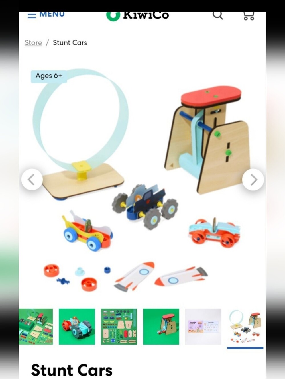 KiwiCo Kiwi Crate Stunt Cars STEM Science Kit Physics Building Toy Project